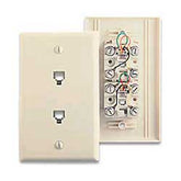 Leviton 40266 6P6C, 625B3 Type Duplex Wall Jack